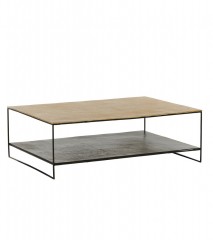 CAFE TABLE METAL WITH SHELF BLACK AND GOLD     - CAFE, SIDE TABLES